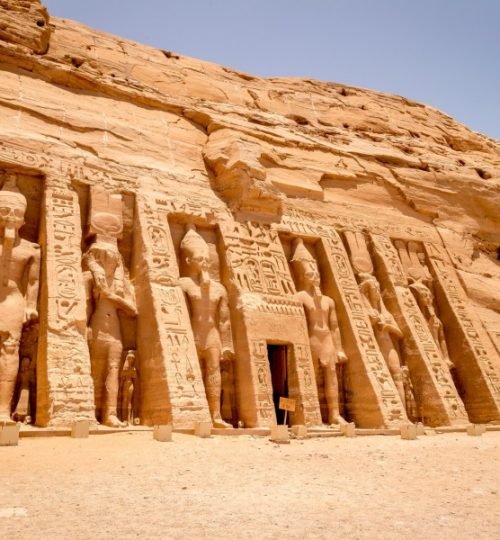 The Hathor Temple of Queen Nefertari at Abu Simbel in Egypt, Africa